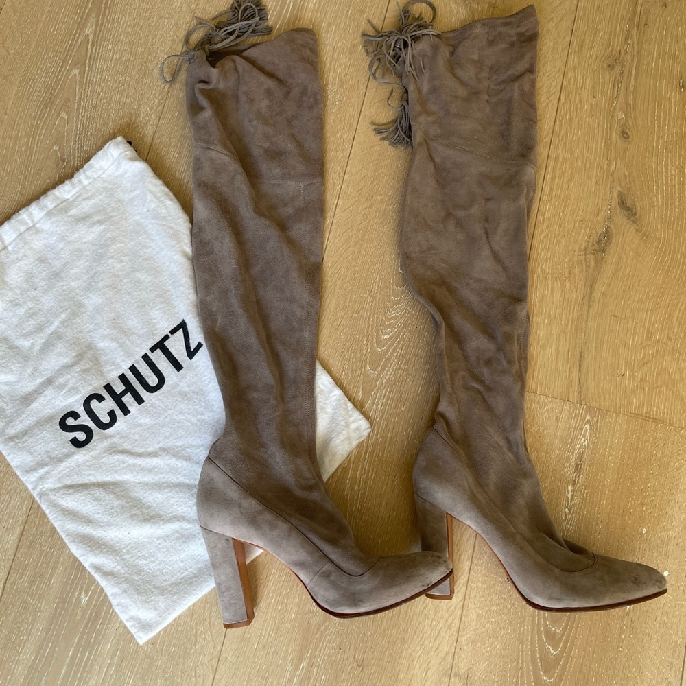 grey schutz over the knee boots